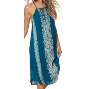 Y2K O’Neil Dress S Boho Midi Surfer Retro Whimsi Ruffle Festival Fairy Viscose